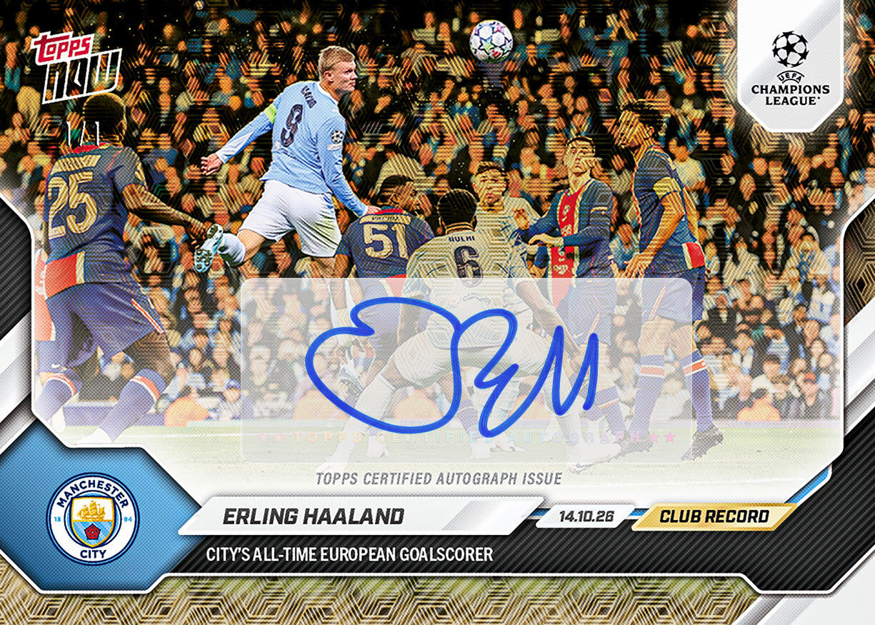 【限時接單】ERLING HAALAND - 2026-27 UCL 哈蘭德 超帥頭槌攻門 歐冠歷史上最年輕達成60顆進球的球員 TOPPS NOW® - Card 24