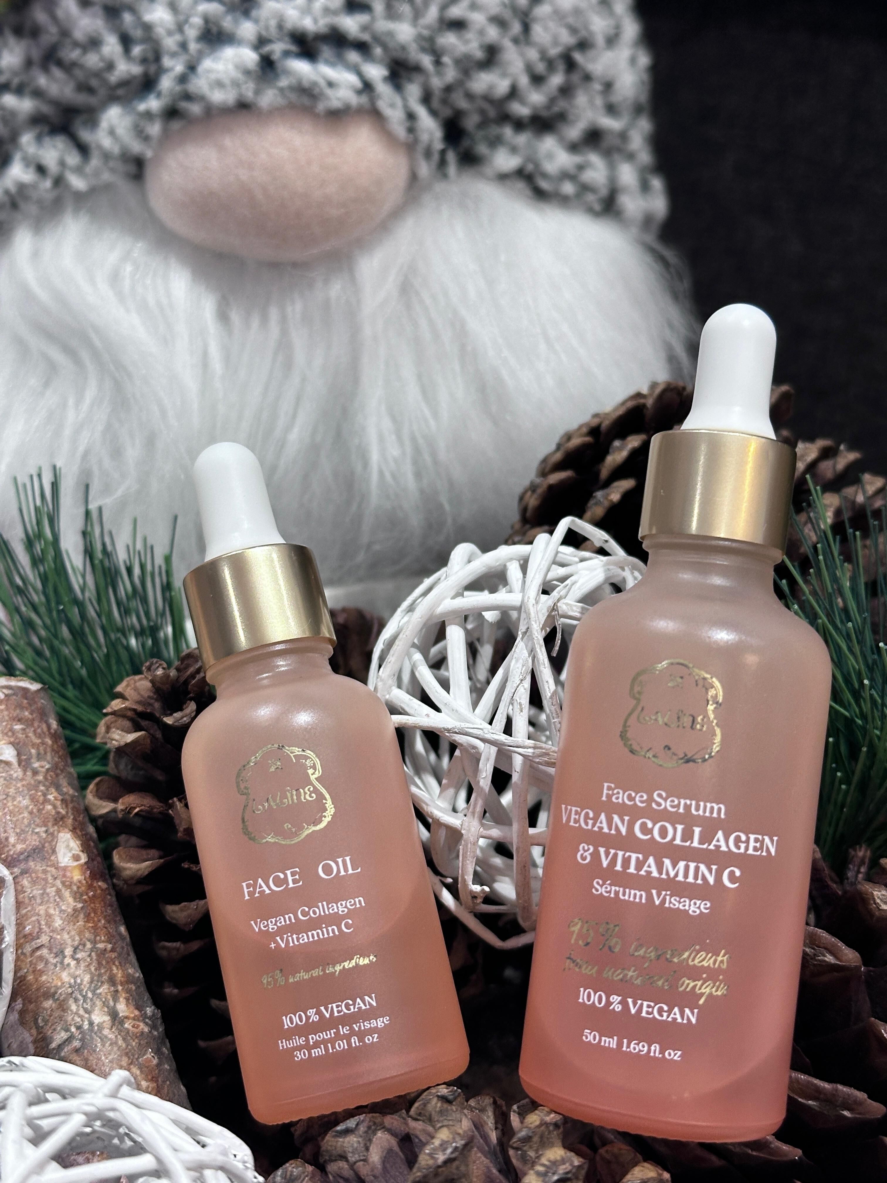 WW31 Laline 膠原蛋白+維他命C面部套裝  (精華油 30ml Vegan Collagen & Vitamin C Face Oil 30ml +臉部精華液 50ml Vegan Collagen & Vitamin C Facial Serum  50ml)