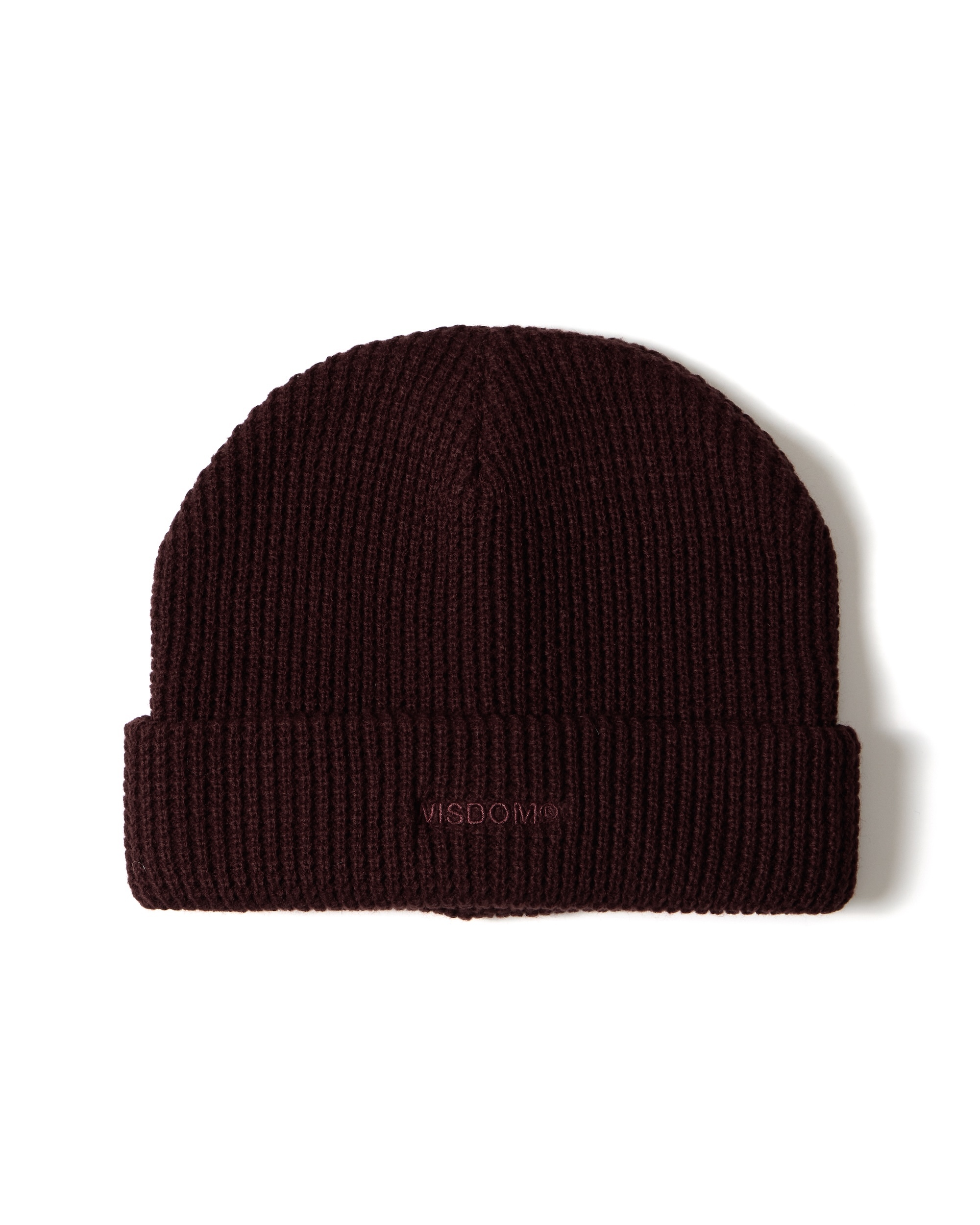 WISDOM LOGO EMBROIDERY WAFFLE BEANIE 反褶帽