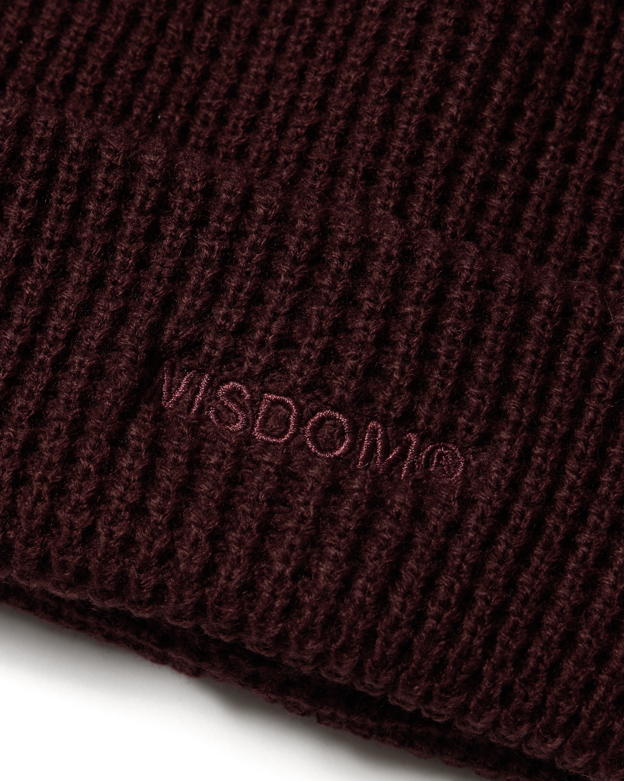 WISDOM LOGO EMBROIDERY WAFFLE BEANIE 反褶帽