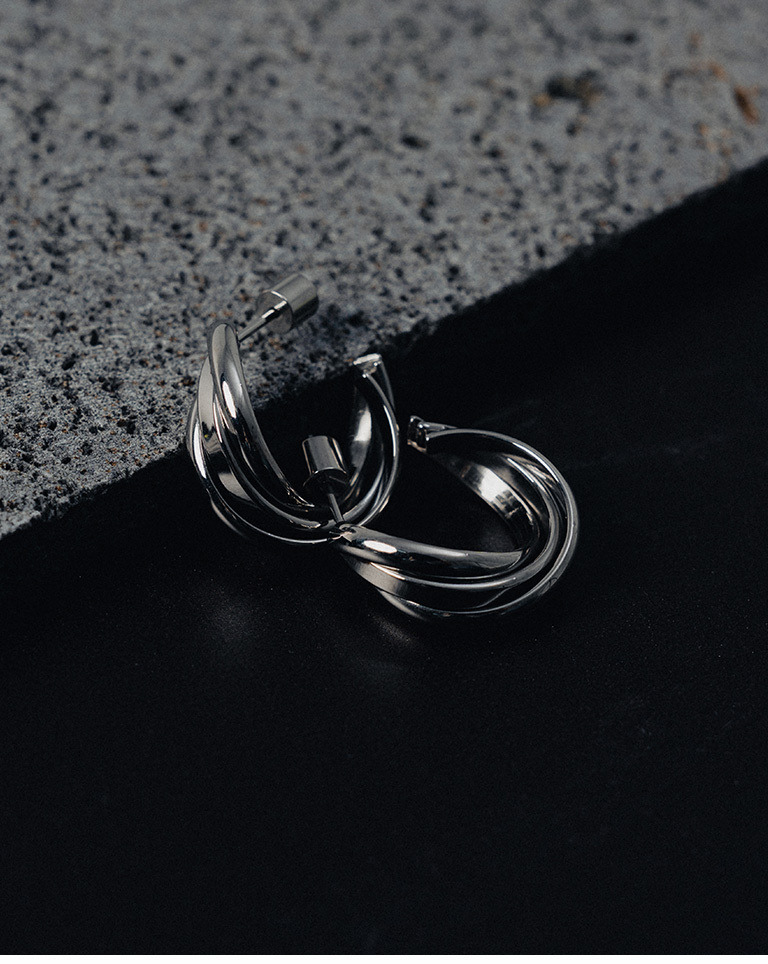 Irregularly curved interwoven earrings【07030997】in stock+pre-order