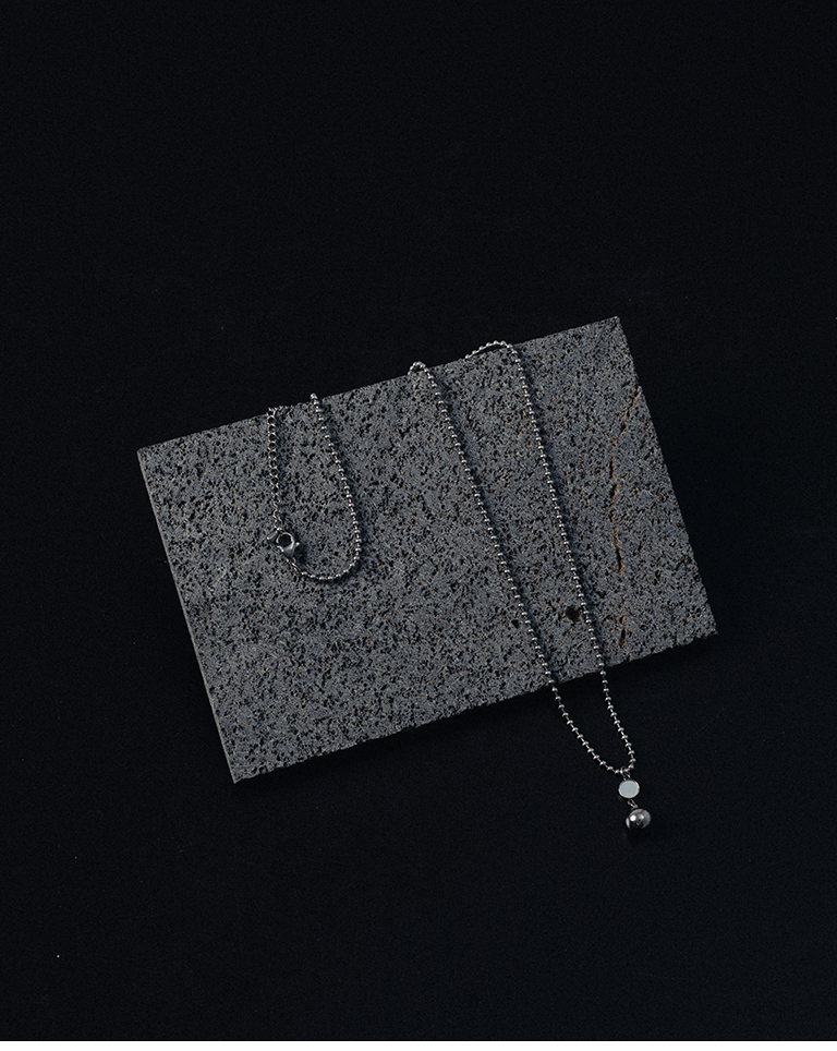 3D round pendant beaded necklace【07040411】in stock+pre-order