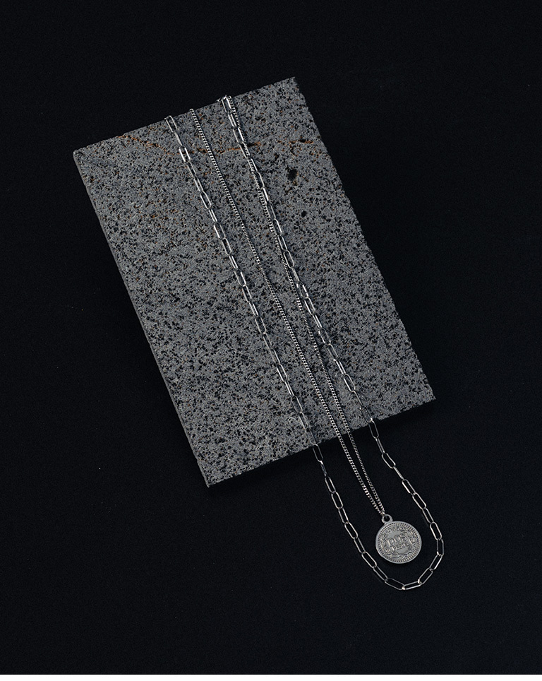 Coin-shaped double-layer necklace【07040414】in stock+pre-order