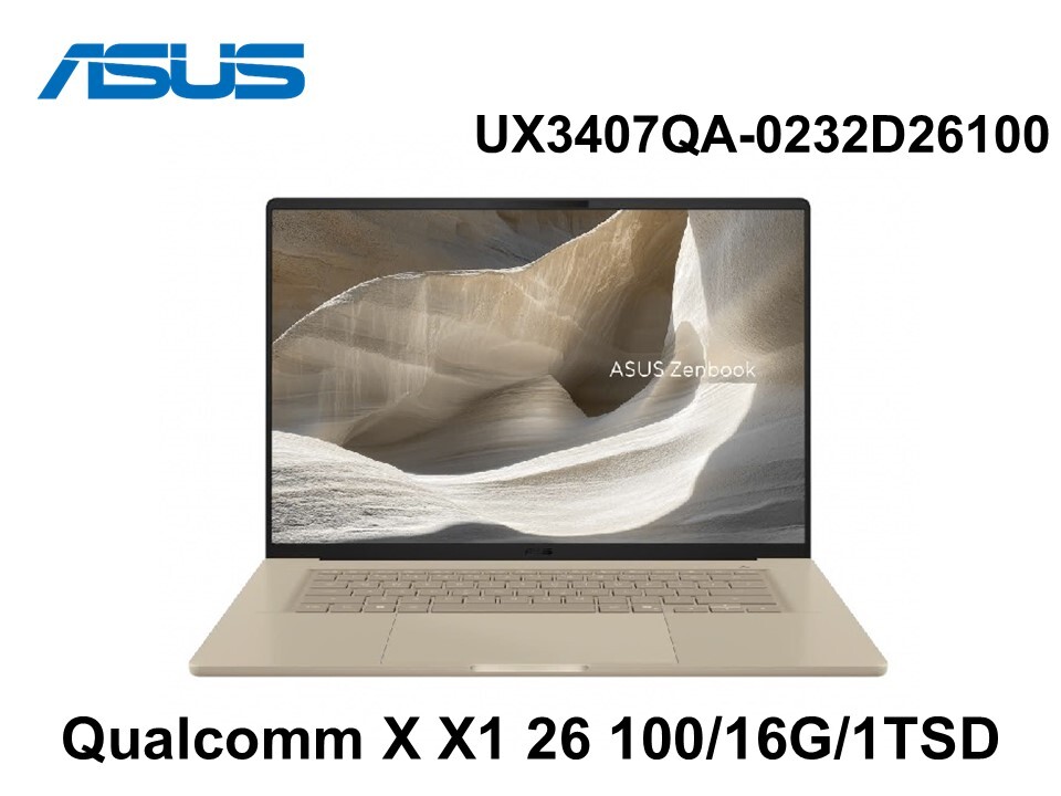 ASUS 華碩 UX3407QA-0232D26100 沙暮金 14吋筆電 (OLED/全機金屬)