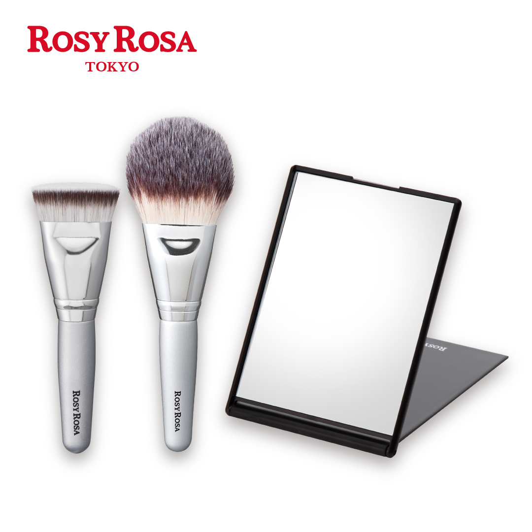 ROSY ROSA 無瑕底妝組-真實之鏡+全效底妝漂漂刷+全效漂漂刷-粉狀專用刷