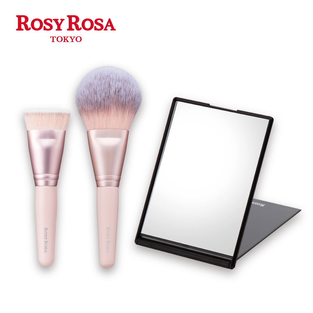 ROSY ROSA 無瑕底妝組-真實之鏡+全效底妝漂漂刷+全效漂漂刷-粉狀專用刷