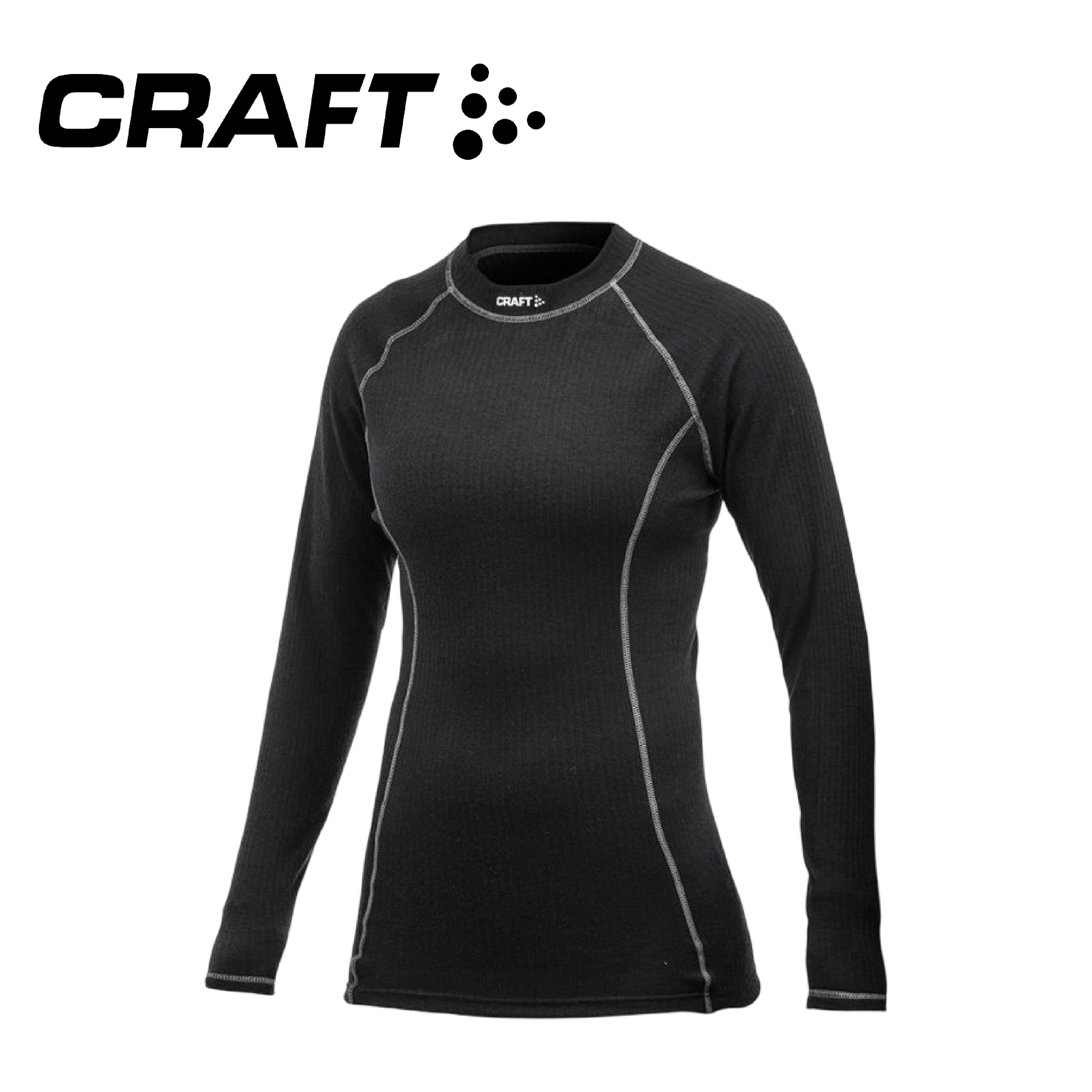 CRAFT 瑞典 長袖立領衫 女款 (黑色) 排汗透氣/貼身/立領/運動/路跑 12R99895