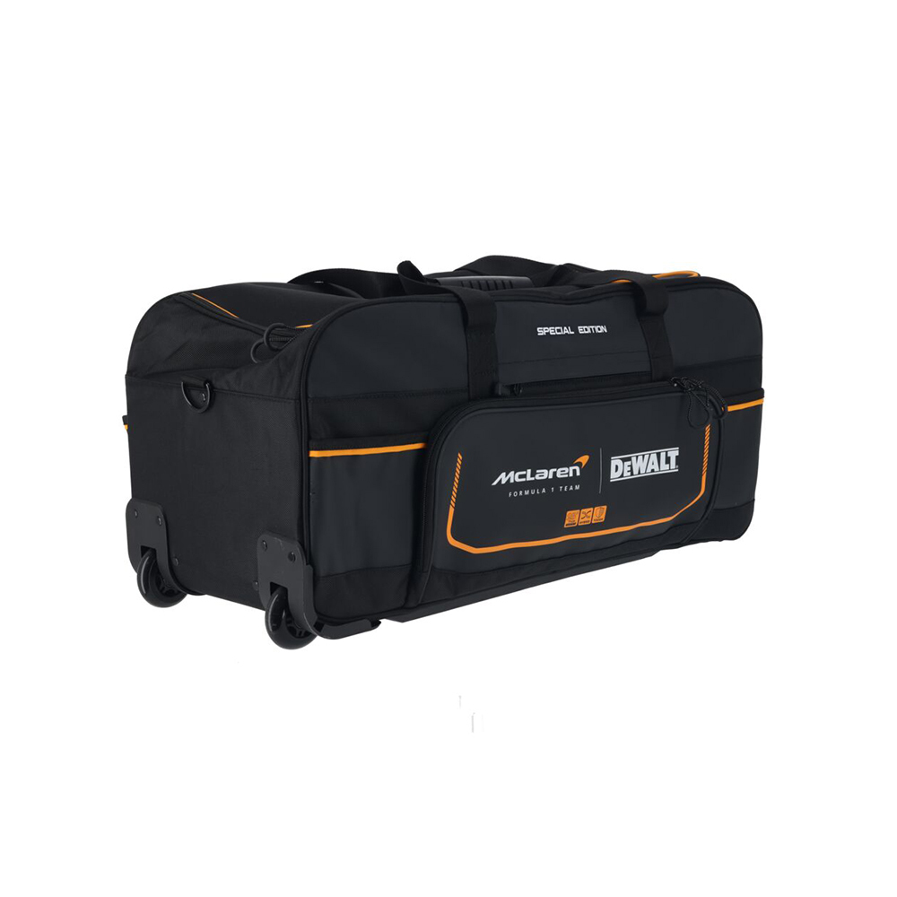 DEWALT 美國 得偉 x McLaren 麥拉倫聯名款 F1 專業背包 28"工具袋附輪子(22袋)｜DWST83522-9