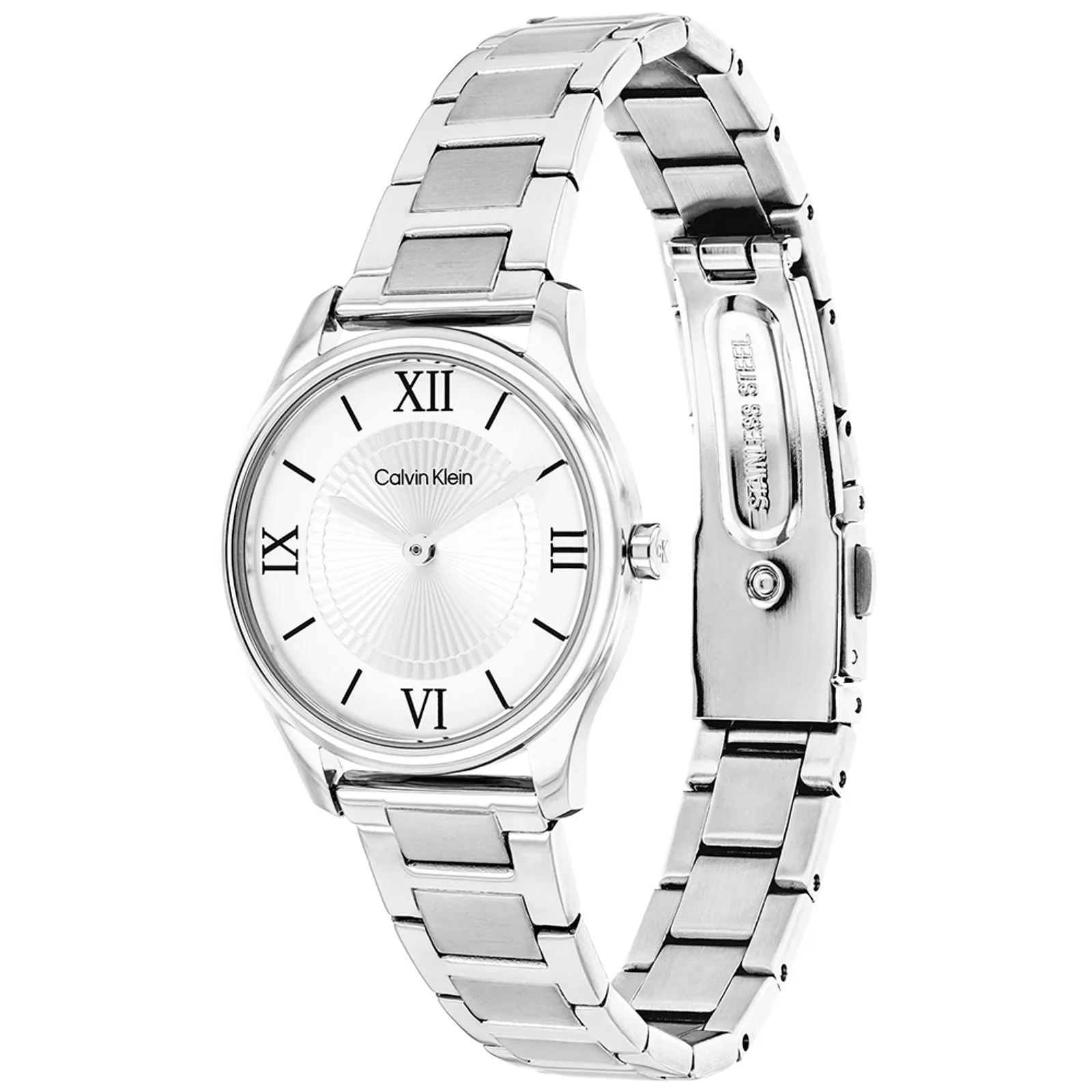 萬年鐘錶 - Calvin Klein   CK  優雅質感羅馬字玫瑰金不鏽鋼女錶 CK25100213 錶徑28MM