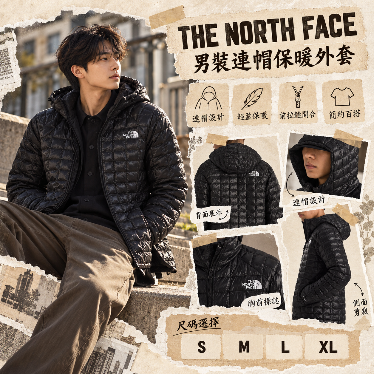【預購】THE NORTH FACE N102118 Thermoball連帽外套 (黑色)