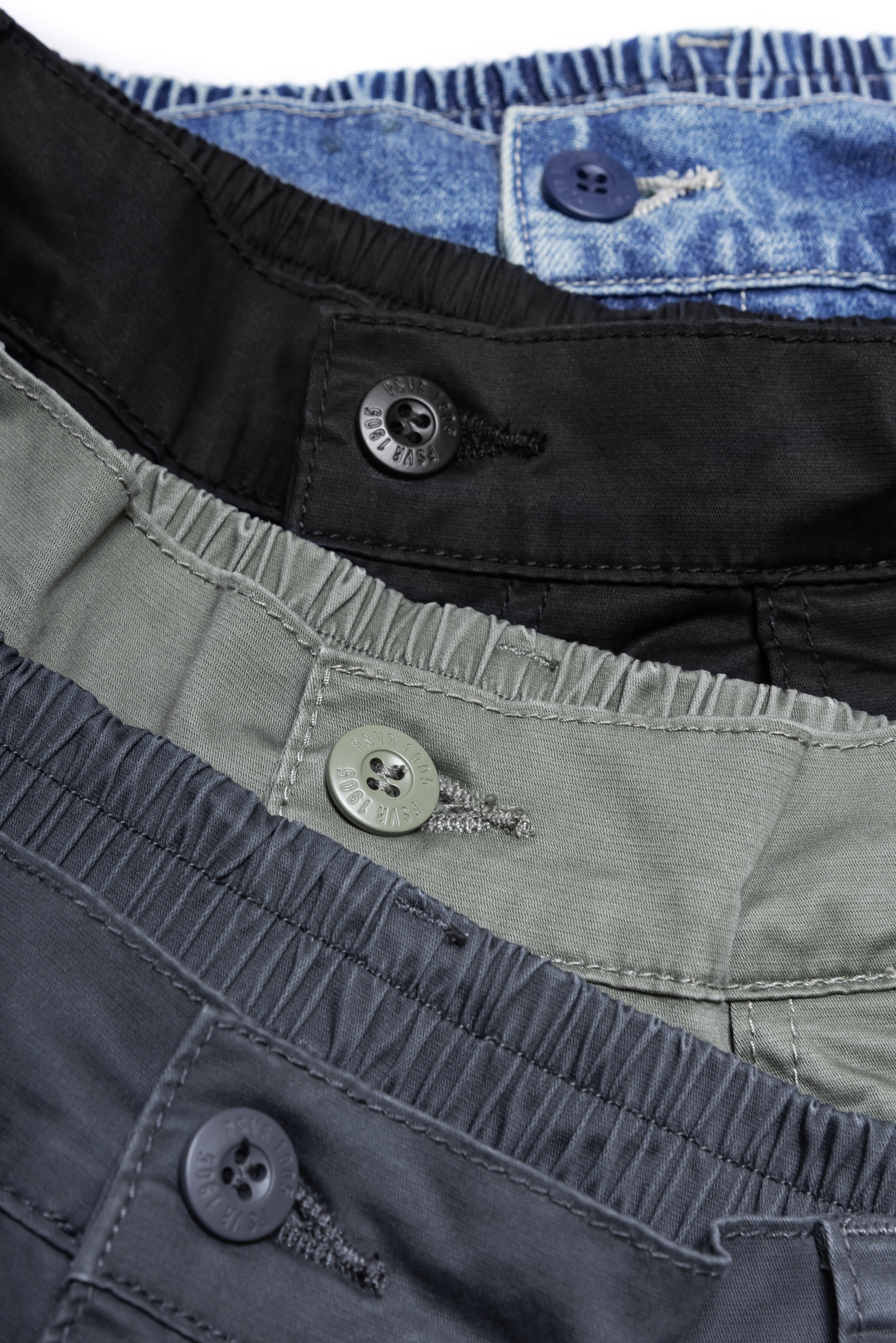 PERSEVERE ENZYME-WASHED TAPERED PANTS 海軍長褲