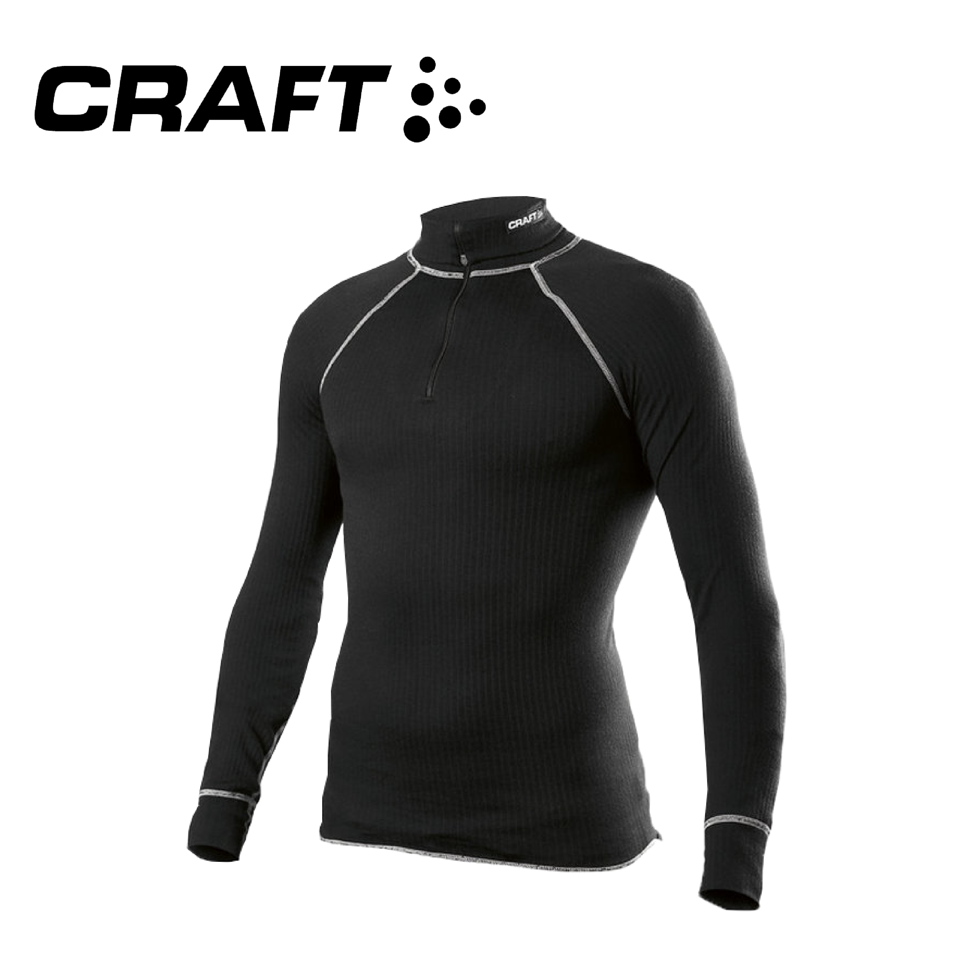 CRAFT 瑞典 全天候長袖立領拉鍊衫 男款 (黑色) 排汗衣/排汗透氣/貼身/立領/運動/路跑 12R94034