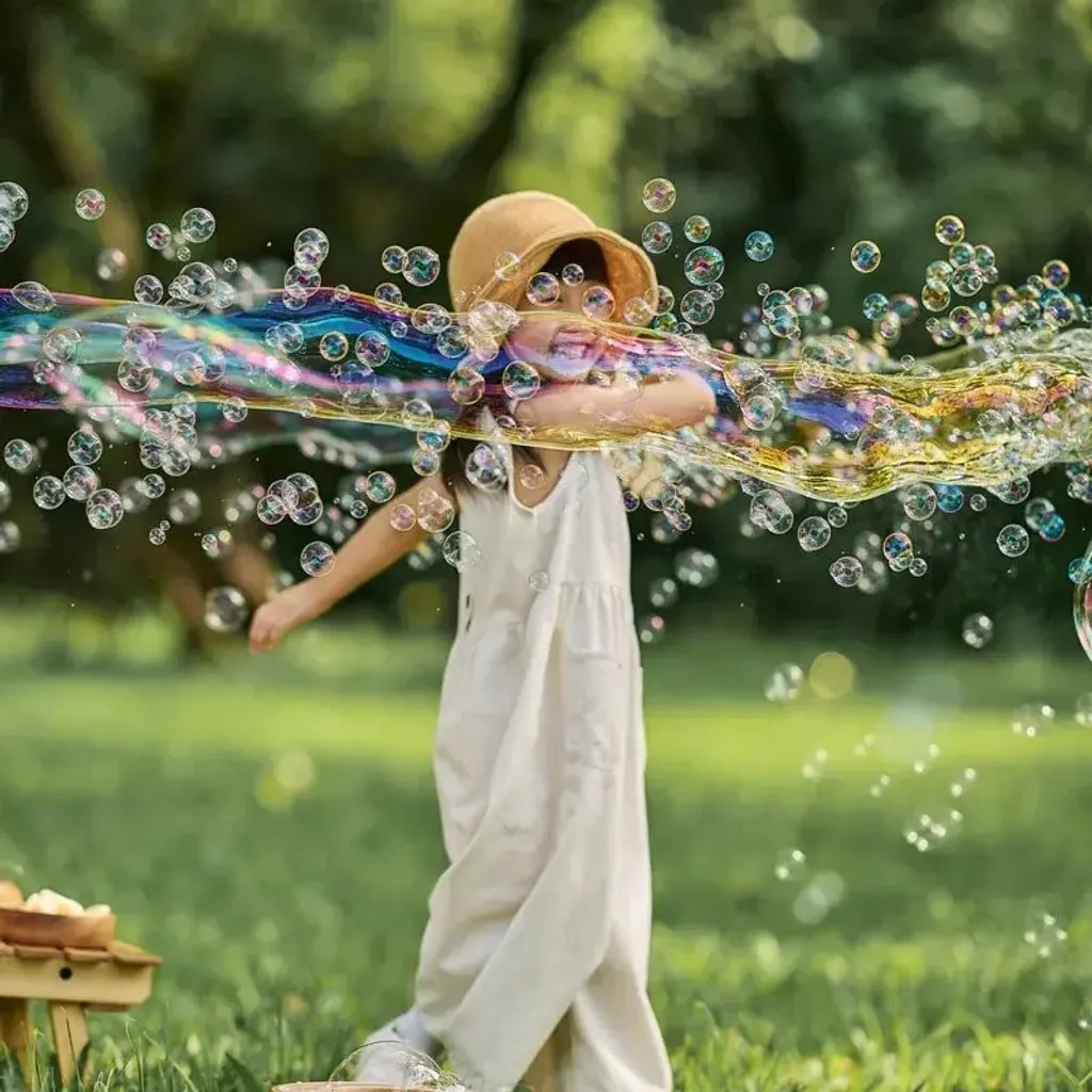 【Uncle Bubble 安可堡】奶油杉木色流星雨泡泡｜Fantasy Wand 大小泡泡玩具｜3Y+｜附118ml泡泡水