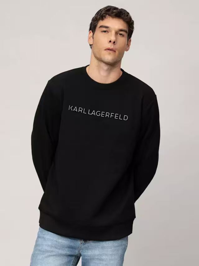 【預購】KARL LAGERFELD PARIS N102126 男裝圓領衛衣 (黑色)