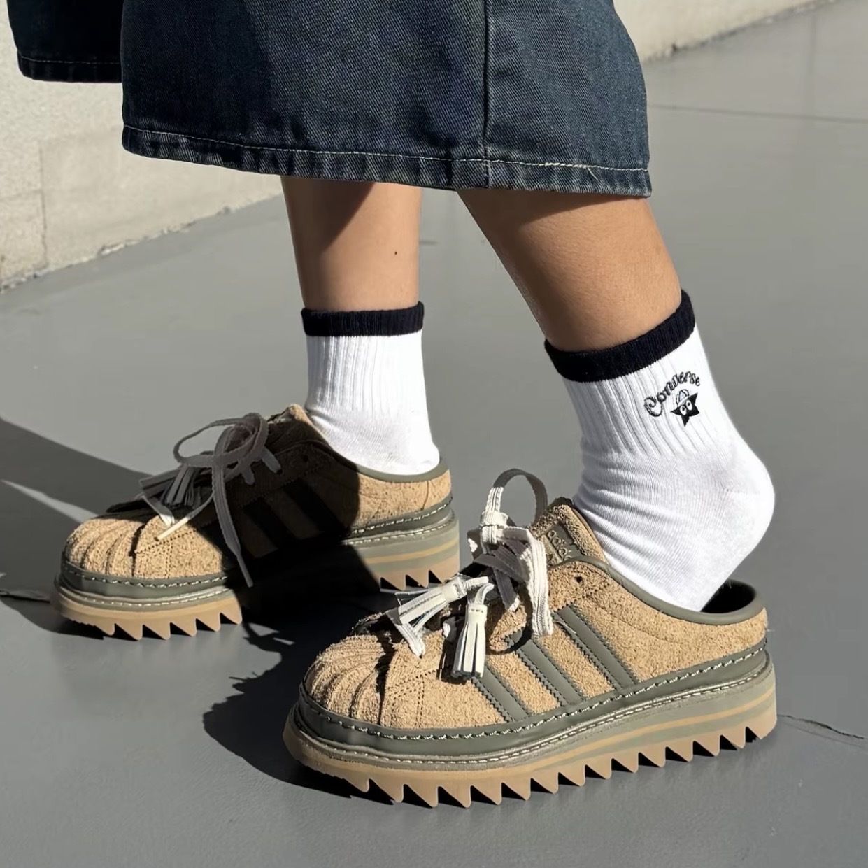 CLOT x ADIDAS SAWTOOTH MULE 卡其 軍綠 麂皮 穆勒鞋 懶人鞋 KJ0275
