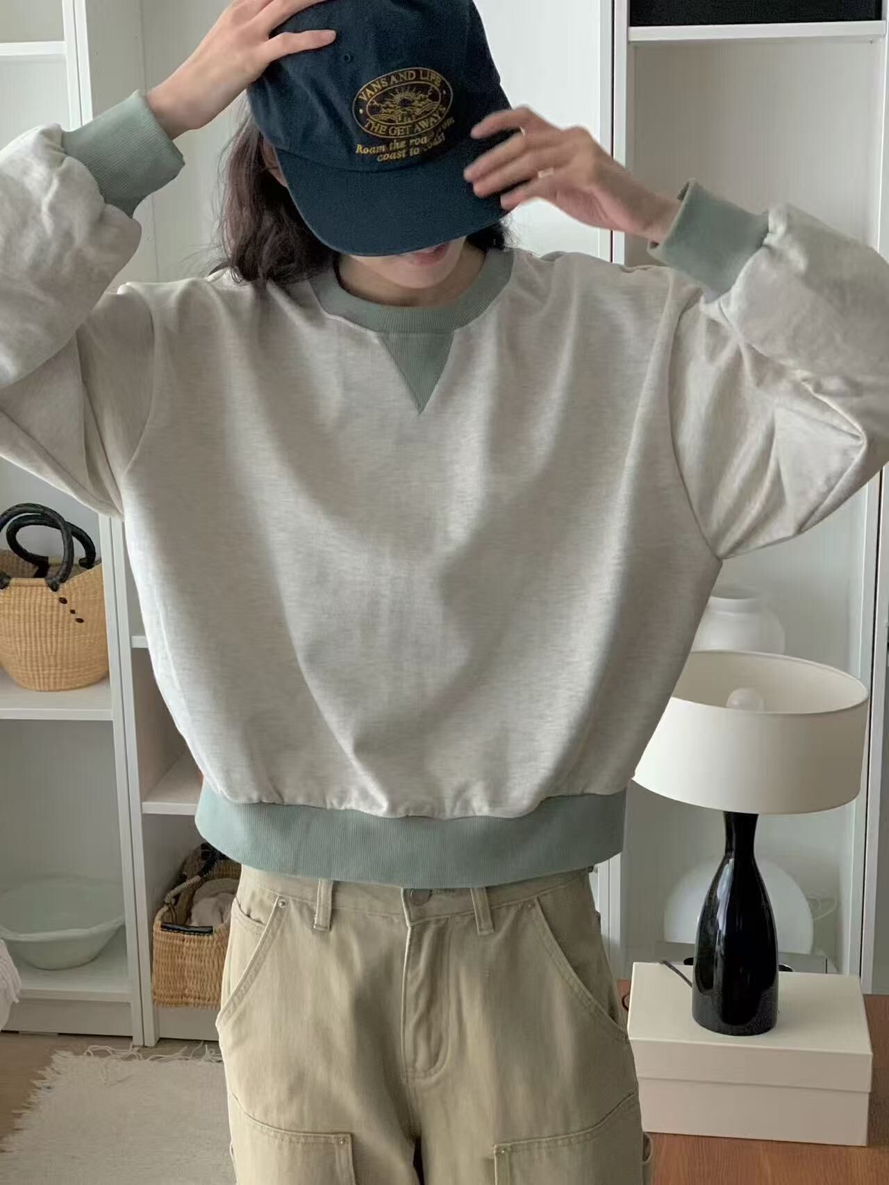 韓國obe休閒拼色衛衣-3色 #G1034