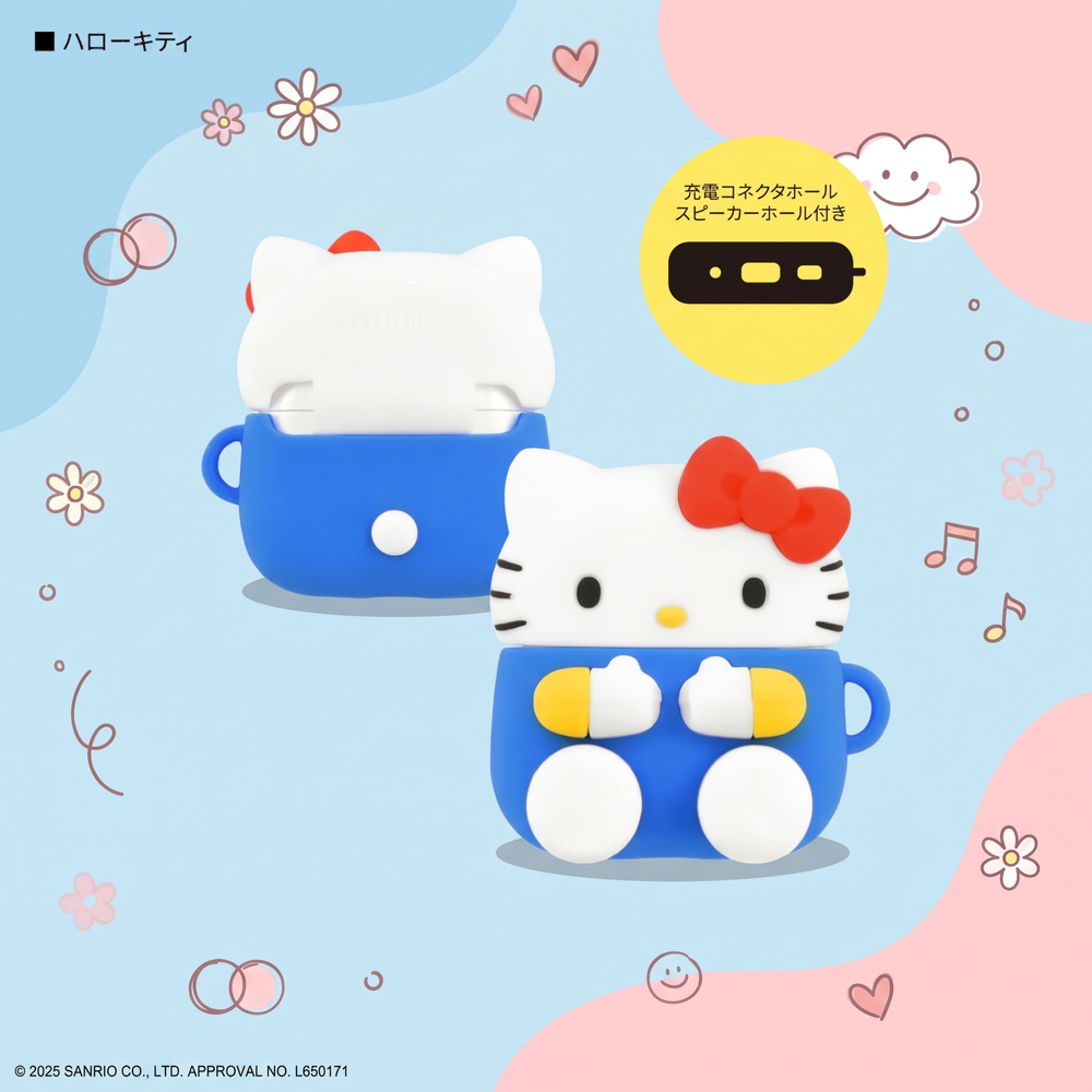 Gourmandise 三麗鷗 3D造型 AirPods 4/5 耳機套 日本國內版 Hello Kitty