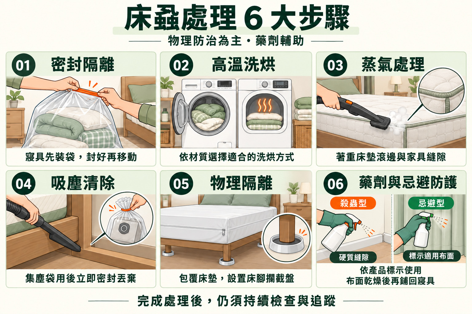 居家消滅臭蟲的床蝨處理6大步驟圖解