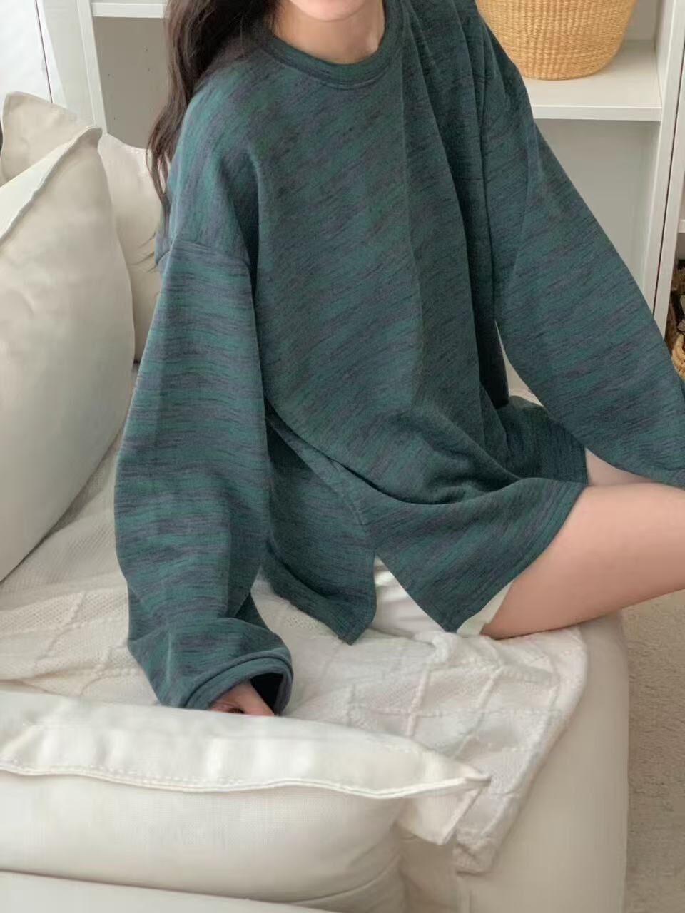 韓國obe休閒圓領間條tee-3色 #G1038