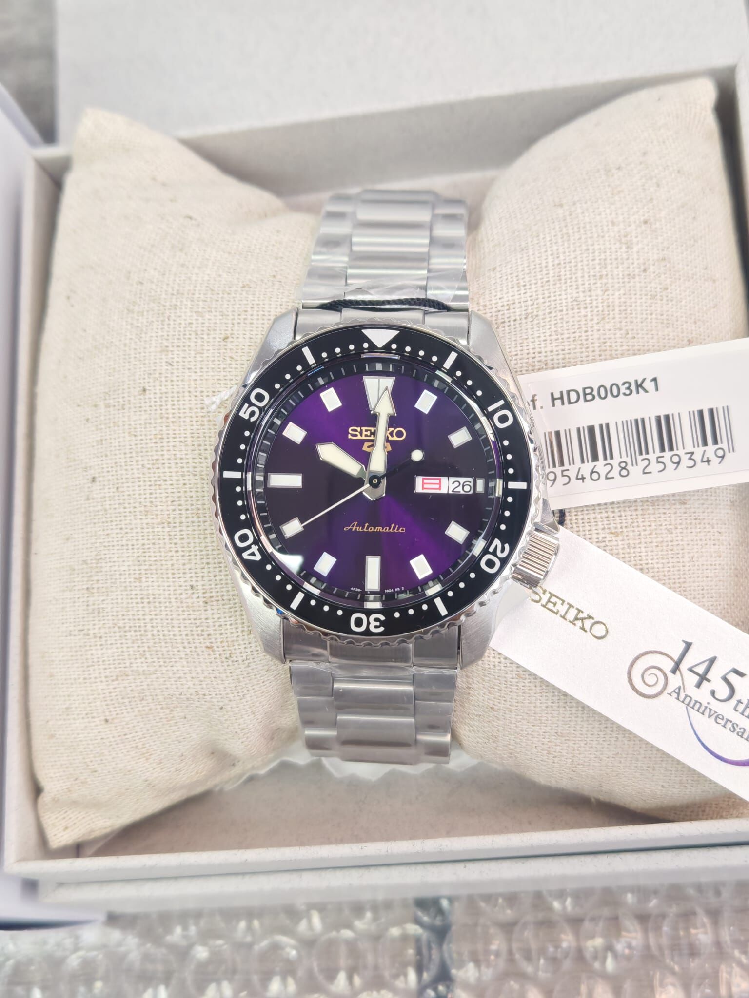 Seiko 精工 5 Sports 145th Anniversary Limited Edition HDB003 HDB003K1 , 5 Sports 145 週年紀念江戶紫 skx系列 機械男錶