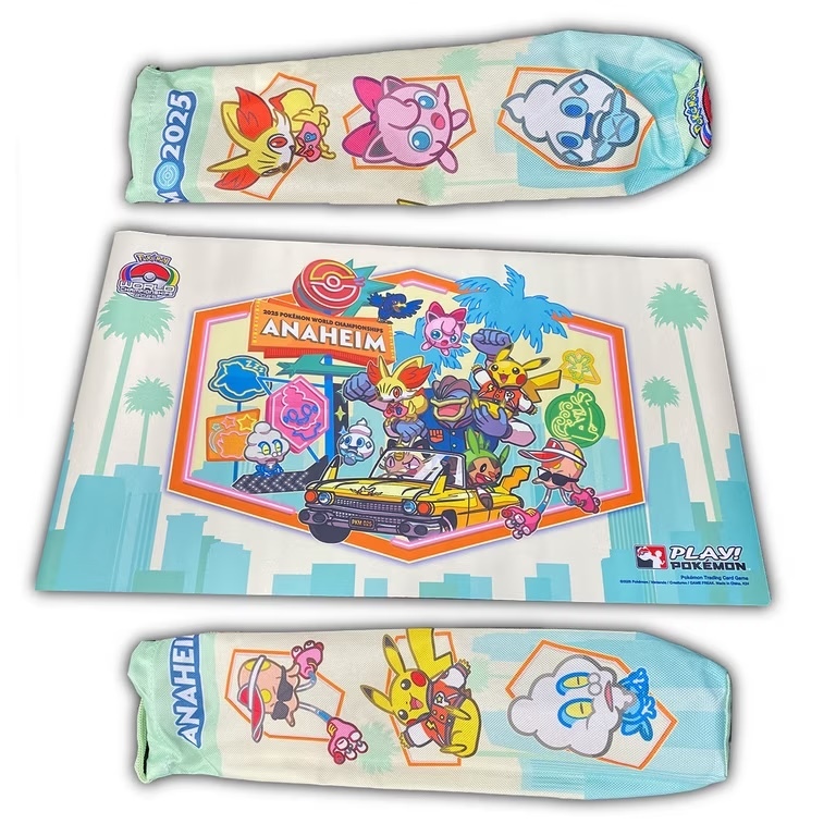 Pokemon TCG 2025 Pokemon World Championships Varsity Pikachu & Friends Playmat & Playmat Bag