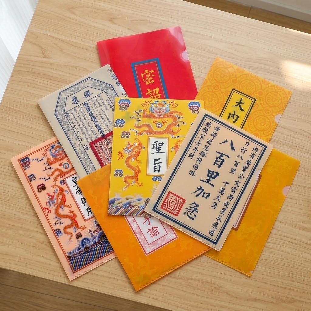 聖旨到🗞️ 故宮風L型圓角 A4 單級膠快勞套
