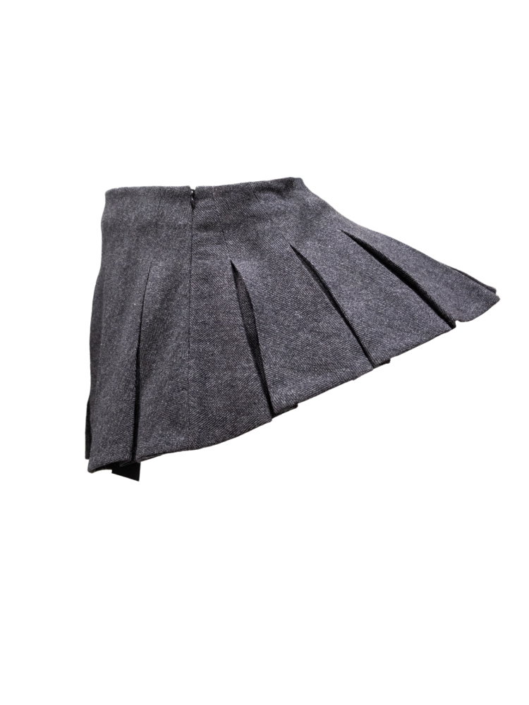 Halt Pleats Skirt Mini - Dark Grey