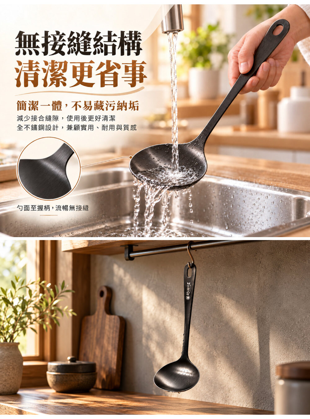 《村の鍛冶屋》日本製全不鏽鋼輕量湯勺