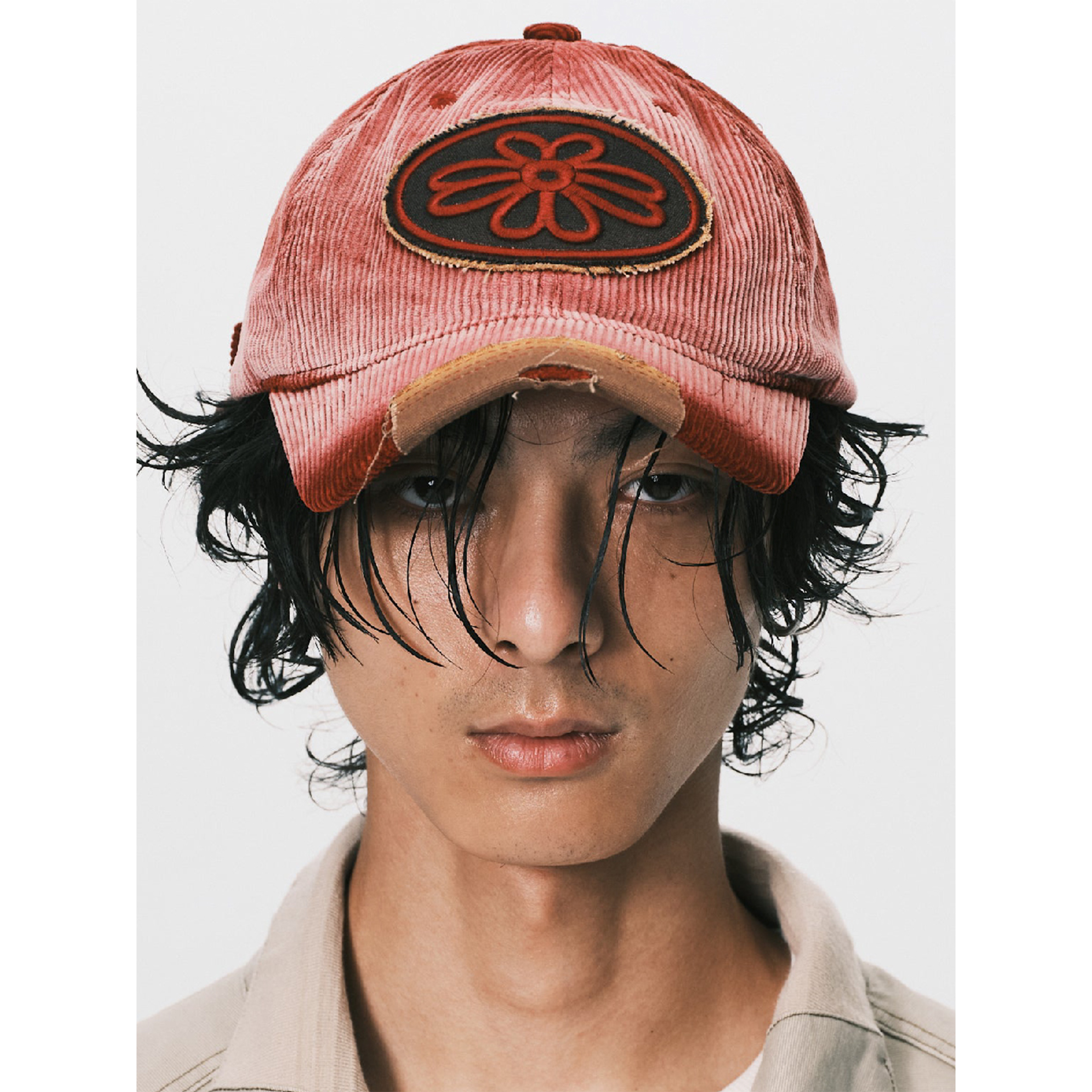 ANOWHEREMAN Patched Corduroy Cap