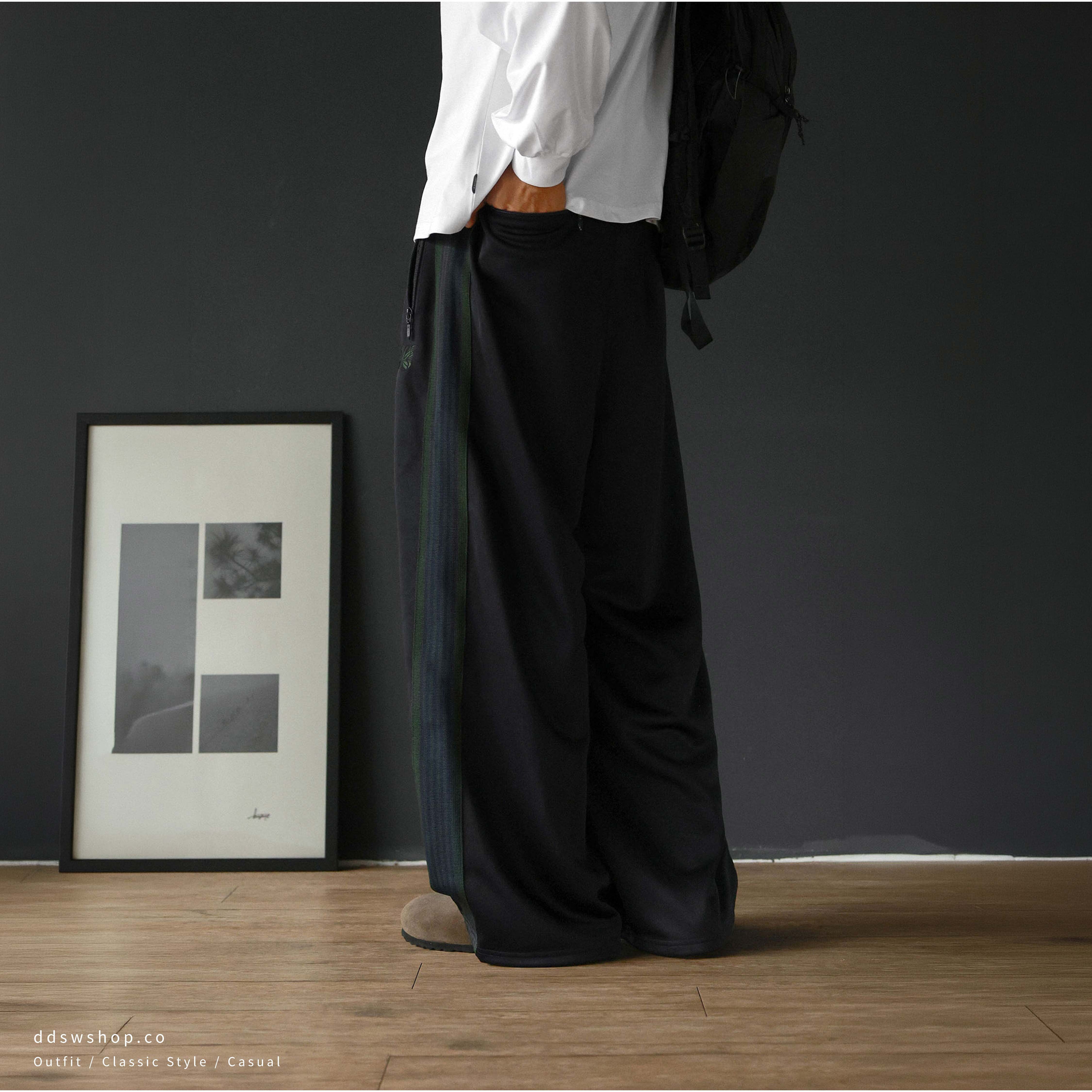 Needles H.D. Track Pant Poly Smooth 蝴蝶刺繡運動長褲