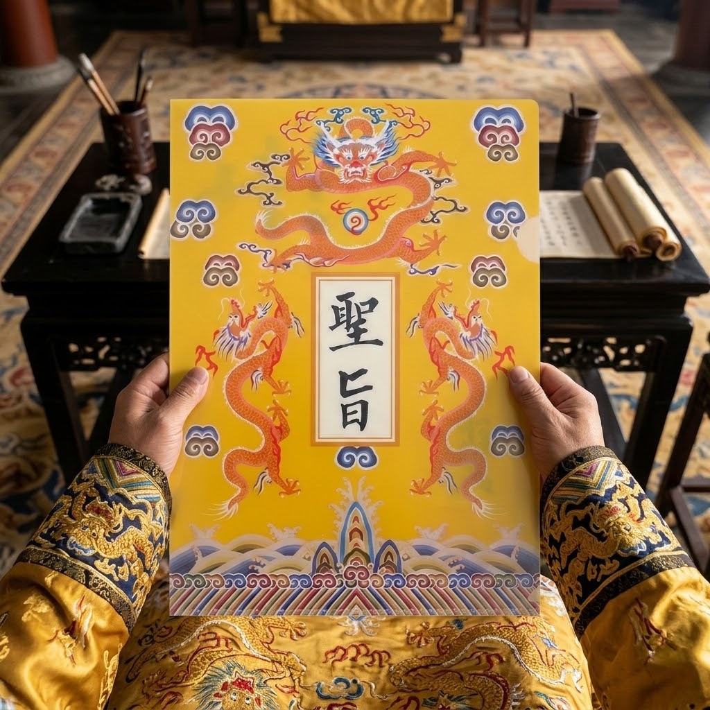 聖旨到🗞️ 故宮風L型圓角 A4 單級膠快勞套