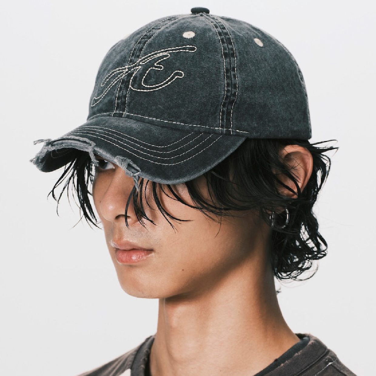 ANOWHEREMAN Raw Edge Cap - Grey