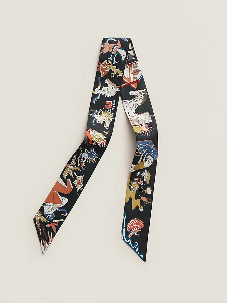 HERMES Academia Hippica Twilly Noir / Blanc / Terracotta