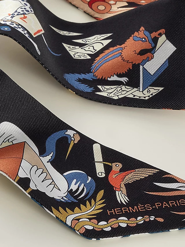 HERMES Academia Hippica Twilly Noir / Blanc / Terracotta