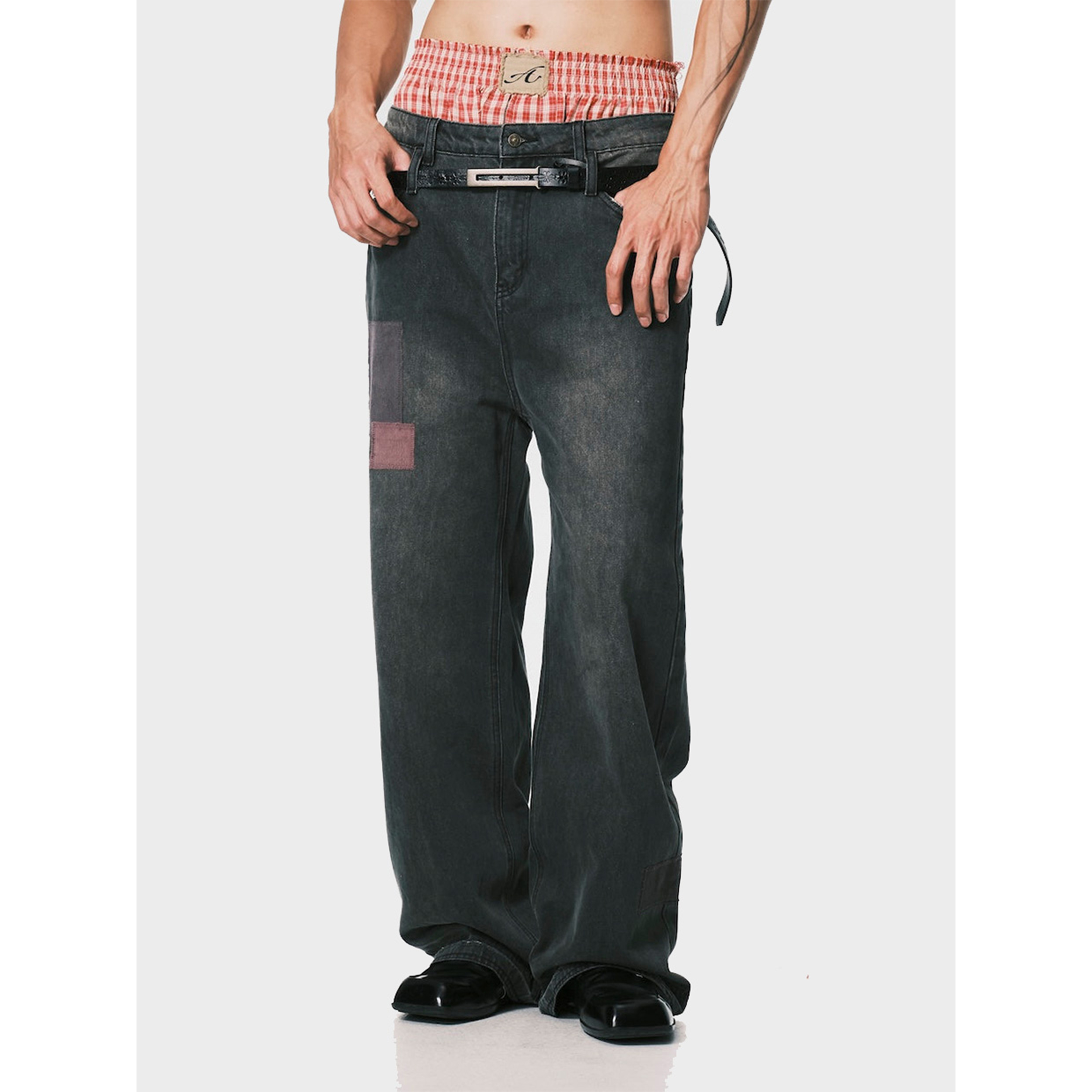 ANOWHEREMAN Patchwork Relaxed Jeans