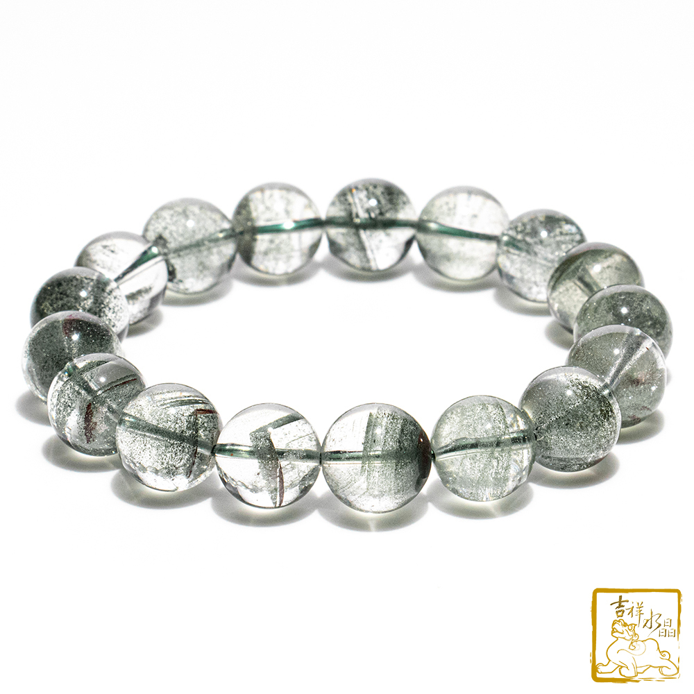 Green Phantom Quartz bracelet 12.6mm