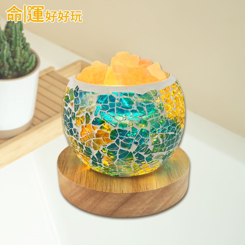 【命運好好玩】藍彩金耀五行鹽燈 (廠商直出、不參加免運及滿額贈優惠)