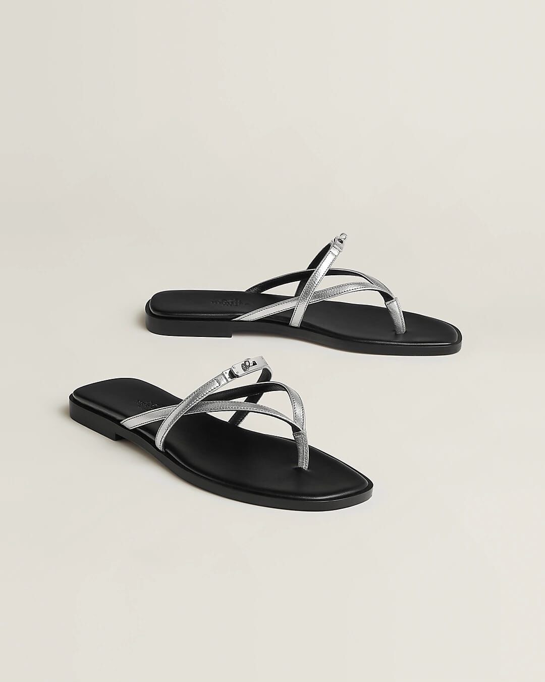 HERMES MISS SANDALS Gris Argenté