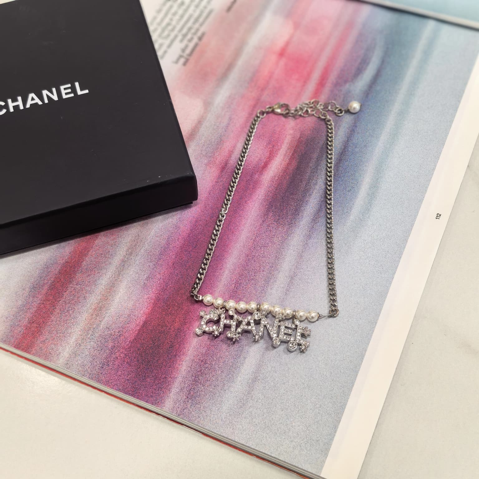 全新CHANEL頸鍊 銀色雪花LOGO拼珍珠 ,香奈兒 CHOKER NECKLACE, #BRAND NEW #香榭站正品