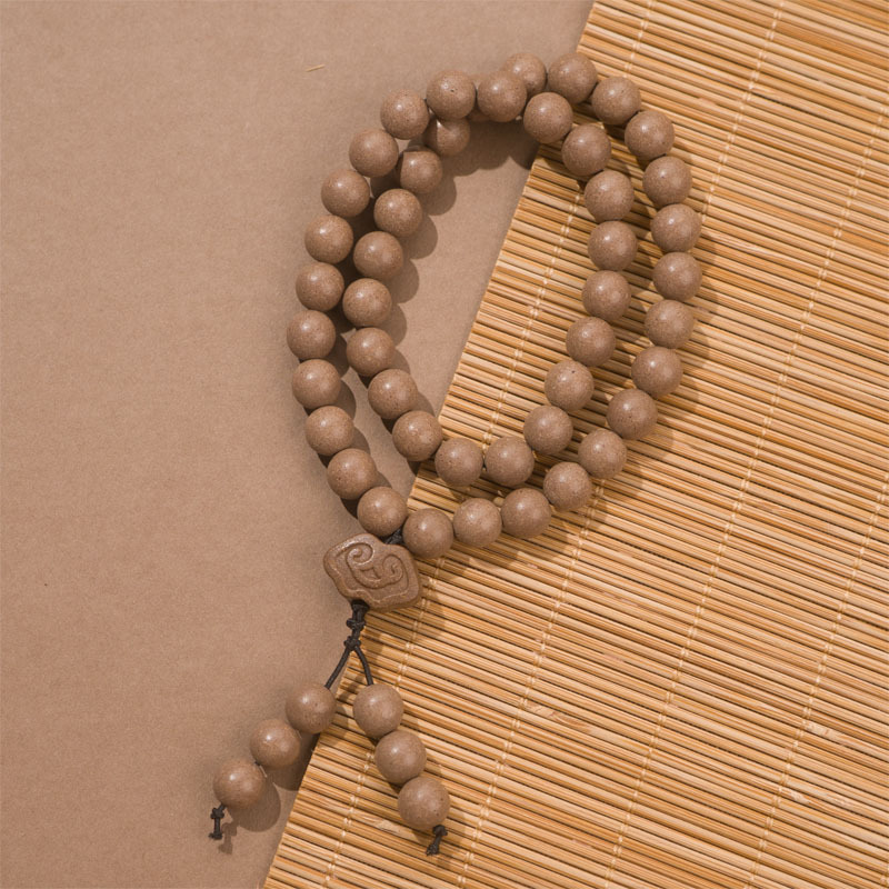 1021GZ89-GZTRIP-AGARWOOD-White Ambergris Xuan-Shui Ling Bead Double Loop (B89)
