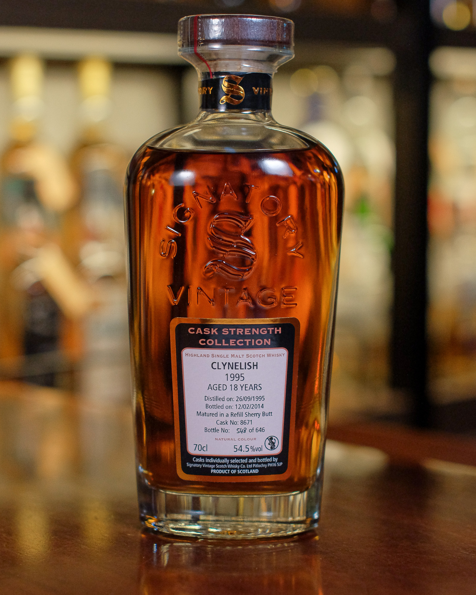 Clynelish 1995/2014 18YO Refill Sherry Butt #8671 54.5% Signatory Vintage