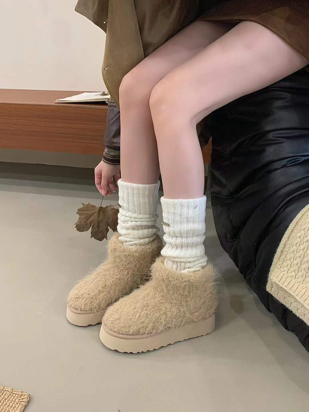 水貂毛短筒雪靴(35-40)
