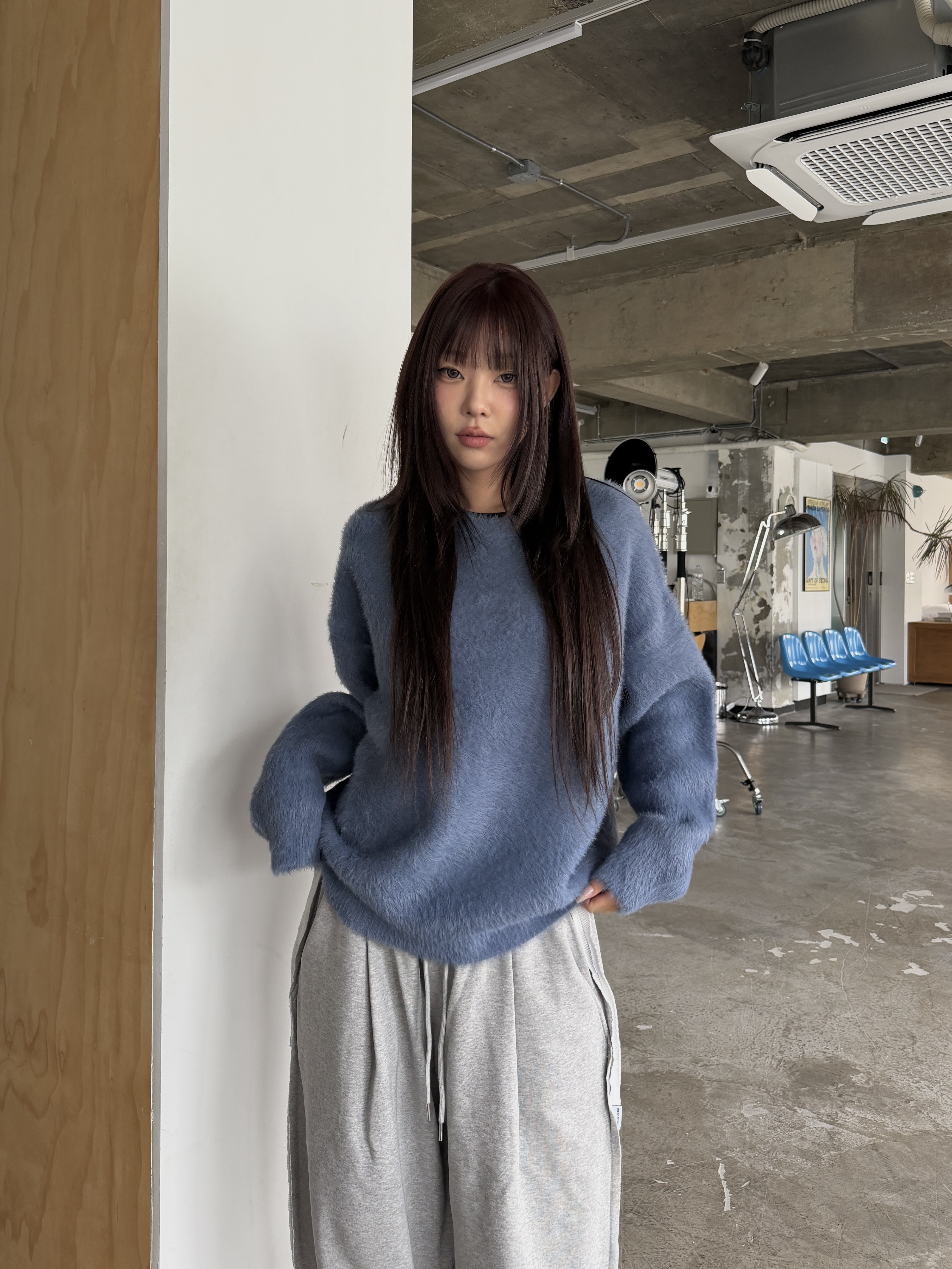 ［IDEAL MADE］極簡主義 柔軟蓬鬆馬海毛 上衣