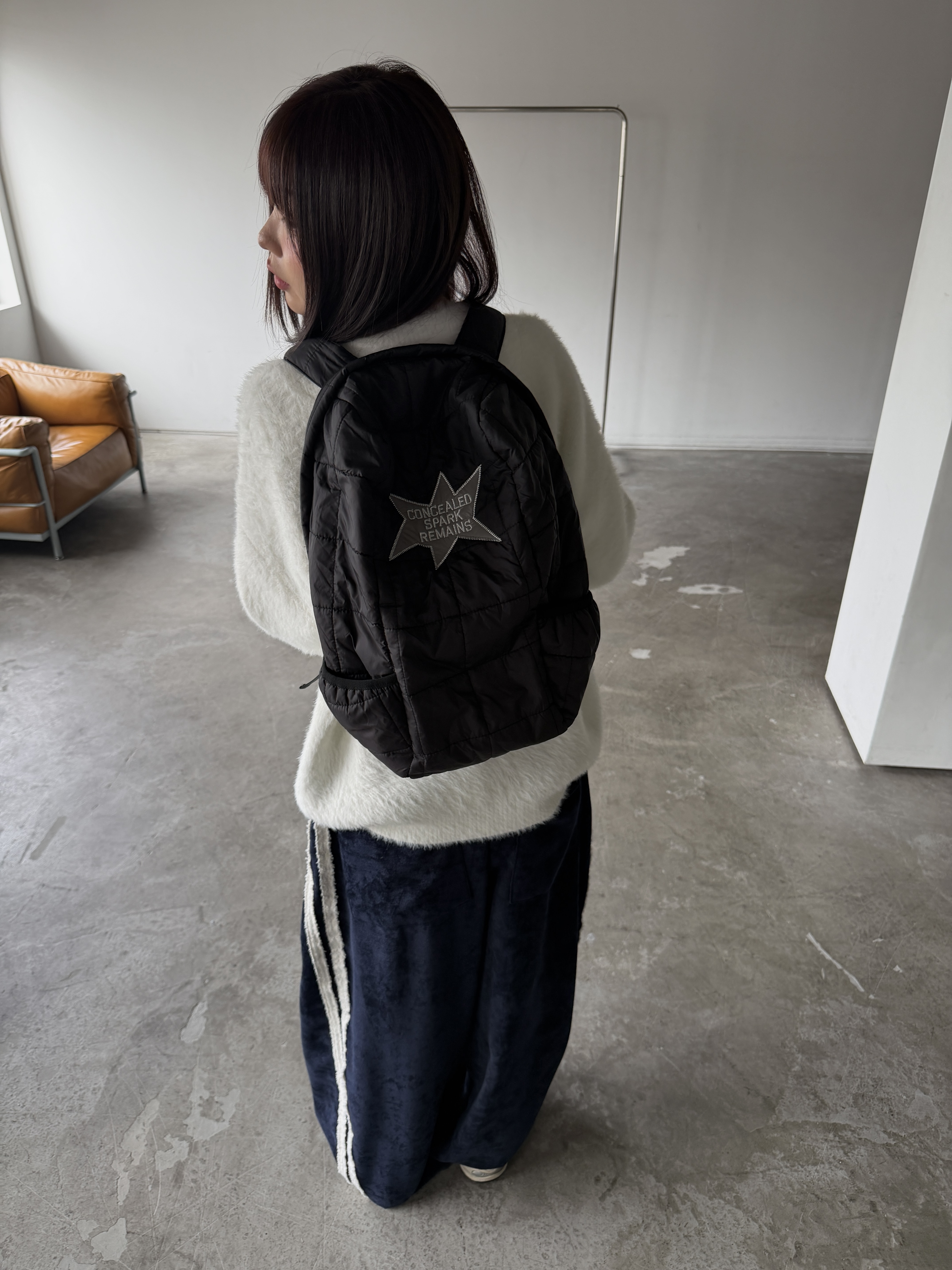 復古星星 蓬鬆感 尼龍後背包
