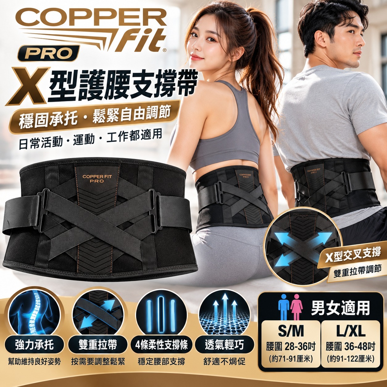 【直播】Copper Fit LX1021808 專業加壓護腰封