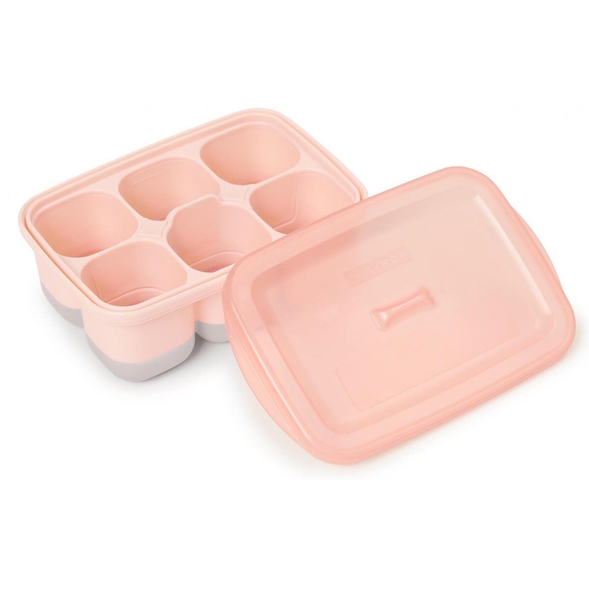 【Skip Hop】Easy-Fill BB食物冷存盤套裝｜灰色／珊瑚色｜12格×60ml｜附分隔板及蓋｜不含BPA