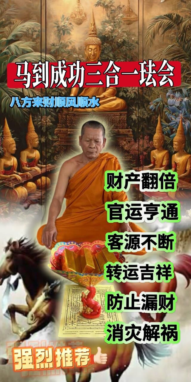 10/22馬到成功三合一財庫法會｜天馬財蠟招財祈福