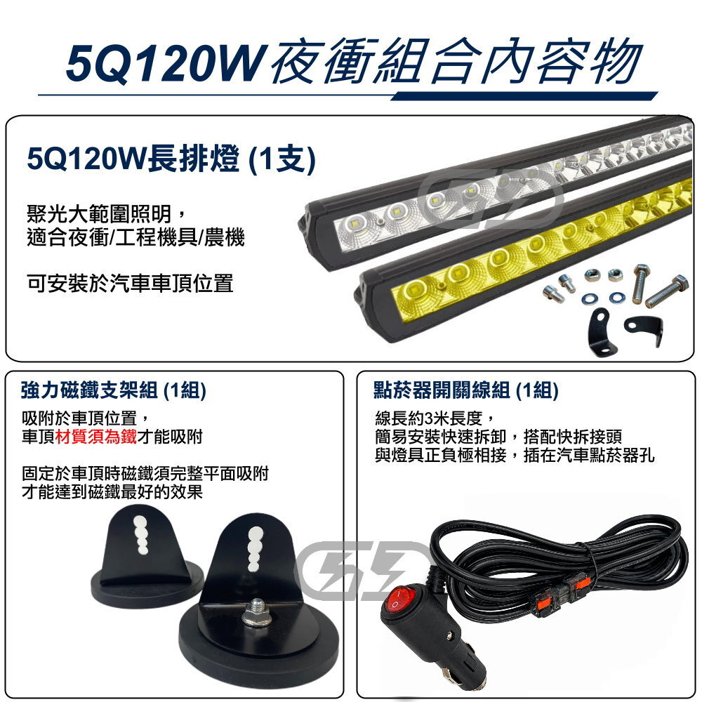 5Q120W聚光廣角夜衝組合 晶典光電