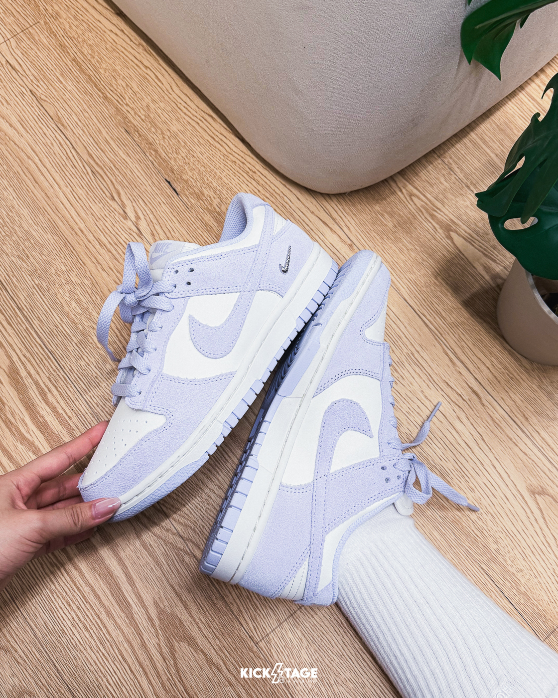 女鞋 NIKE W DUNK LOW 'Pale Purple' 淺紫白 銀色小勾 麂皮 復古 運動 休閒鞋【IO4244-500】