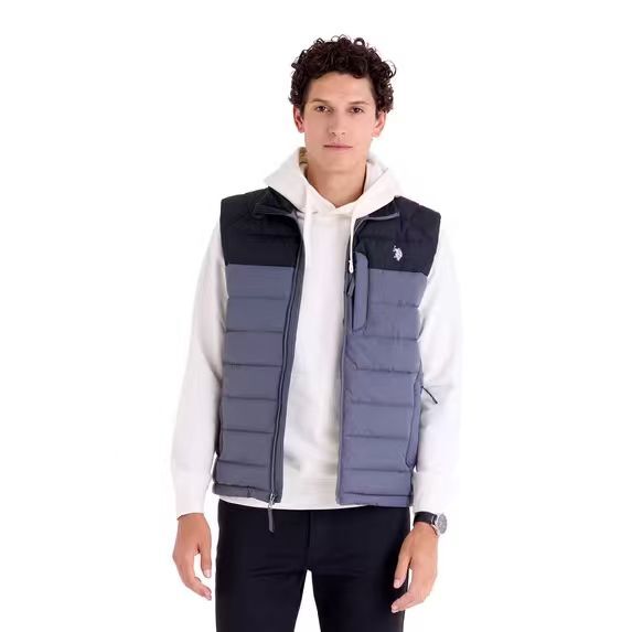 【預購】U.S. Polo Assn. N102207 男裝拼色羽絨背心